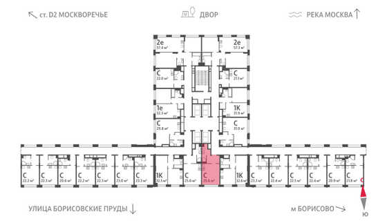 Продажа квартиры-студии 25,6 м², 2/30 этаж