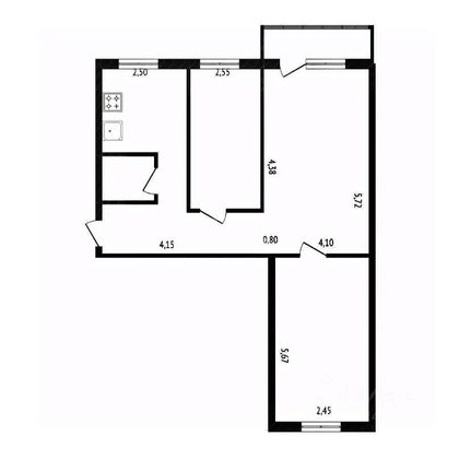 Продажа 3-комнатной квартиры 58,5 м², 2/5 этаж
