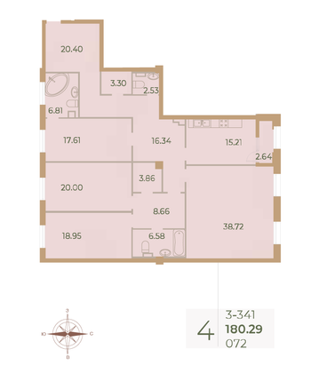 Продажа 4-комнатной квартиры 180,7 м², 4/9 этаж