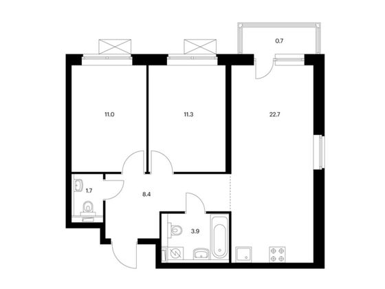 Продажа 2-комнатной квартиры 59,6 м², 14/25 этаж