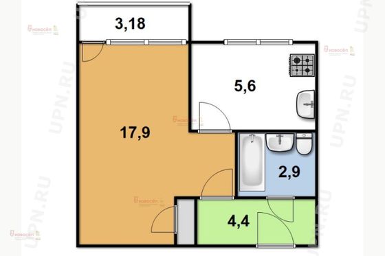 Продажа 1-комнатной квартиры 31 м², 2/4 этаж