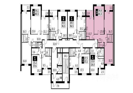 Продажа 3-комнатной квартиры 83,3 м², 20/25 этаж