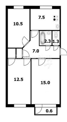 Продажа 3-комнатной квартиры 57,8 м², 3/5 этаж