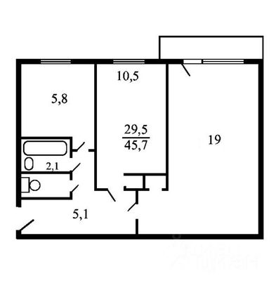 Продажа 2-комнатной квартиры 45,2 м², 8/9 этаж