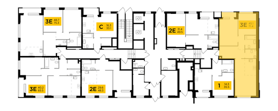 Продажа 3-комнатной квартиры 71,4 м², 1/22 этаж