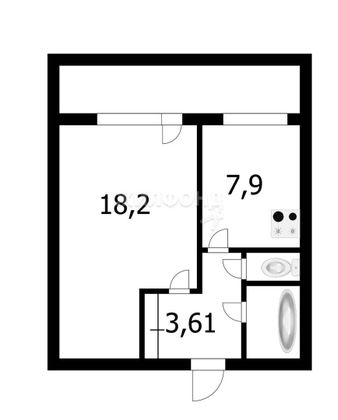 Продажа 1-комнатной квартиры 34,2 м², 4/10 этаж