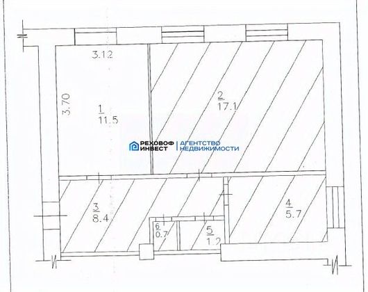 Продажа 2-комнатной квартиры 44,6 м², 1/2 этаж