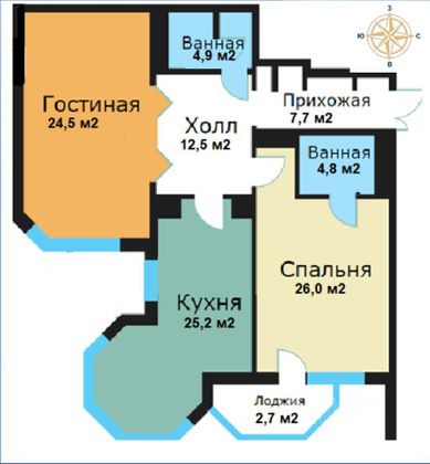 Продажа 3-комнатной квартиры 105,8 м², 4/18 этаж