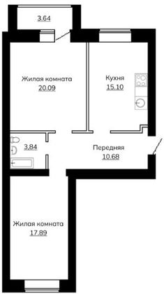 Продажа 2-комнатной квартиры 71,2 м², 9/9 этаж