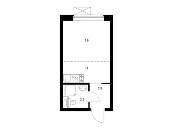 Продажа квартиры-студии 19,9 м², 32/33 этаж