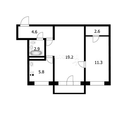 Продажа 2-комнатной квартиры 46,4 м², 3/5 этаж