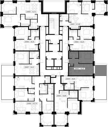 Продажа 1-комнатной квартиры 42,2 м², 4/15 этаж