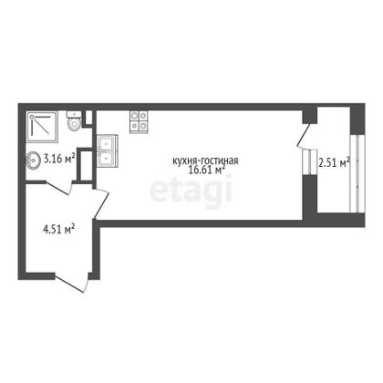 Продажа квартиры-студии 25,5 м², 14/18 этаж