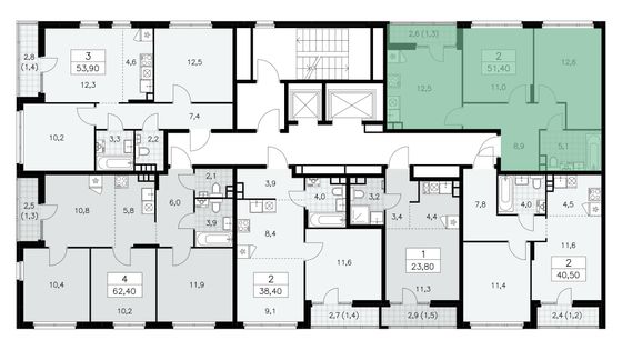 Продажа 2-комнатной квартиры 50,8 м², 15/15 этаж