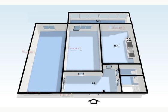 Продажа 2-комнатной квартиры 48 м², 9/9 этаж