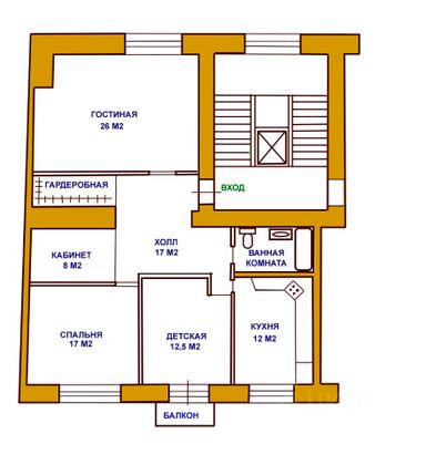 Продажа 3-комнатной квартиры 98 м², 4/8 этаж