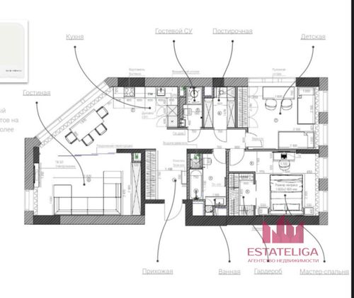 Продажа 3-комнатной квартиры 100 м², 40/51 этаж