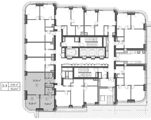 Продажа 2-комнатной квартиры 55,5 м², 2/53 этаж