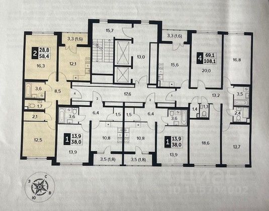 Продажа 2-комнатной квартиры 58,4 м², 10/24 этаж