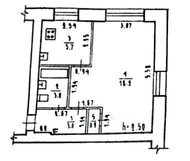 Продажа 1-комнатной квартиры 30,8 м², 1/6 этаж