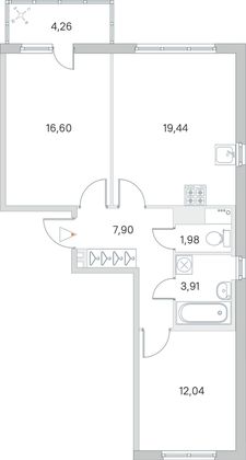 Продажа 2-комнатной квартиры 63,2 м², 5/8 этаж