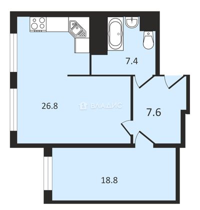Продажа 2-комнатной квартиры 61,3 м², 13/29 этаж