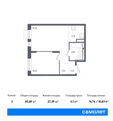 40,3 м², 1-комн. квартира, 12/12 этаж