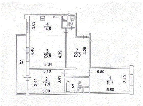 Продажа 3-комнатной квартиры 103,4 м², 10/22 этаж