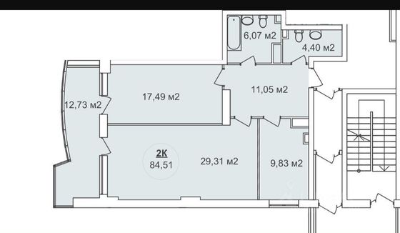 Продажа 2-комнатной квартиры 85 м², 9/25 этаж