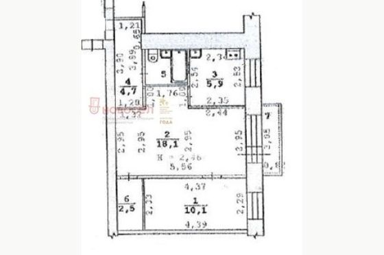 Продажа 2-комнатной квартиры 44 м², 5/5 этаж