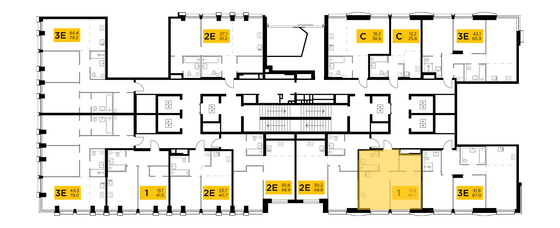 Продажа 1-комнатной квартиры 40,7 м², 5/35 этаж