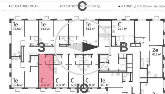 Продажа квартиры-студии 22 м², 24/24 этаж