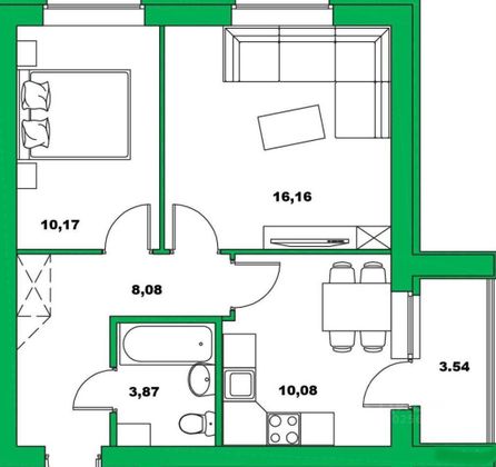 Аренда 2-комнатной квартиры 49,6 м², 5/6 этаж