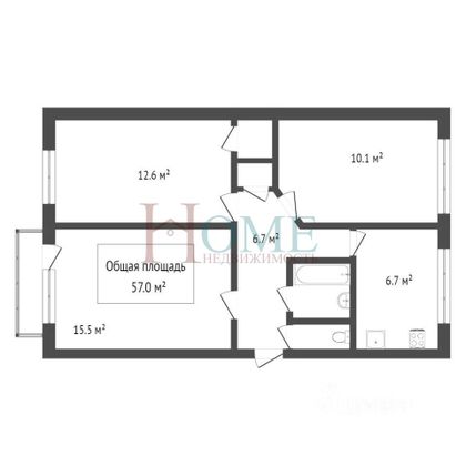 Продажа 3-комнатной квартиры 58,1 м², 7/9 этаж