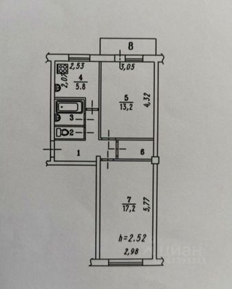 Продажа 2-комнатной квартиры 48 м², 5/5 этаж