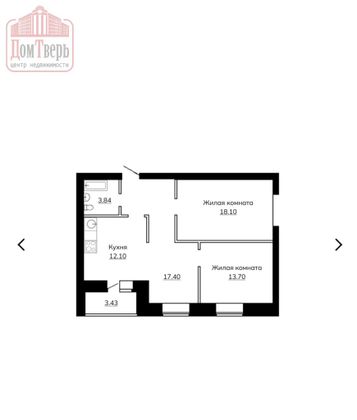 Продажа 2-комнатной квартиры 69 м², 1/9 этаж