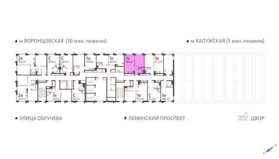 36,8 м², 1-комн. квартира, 37/58 этаж