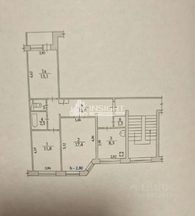 Продажа 3-комнатной квартиры 69,6 м², 5/9 этаж