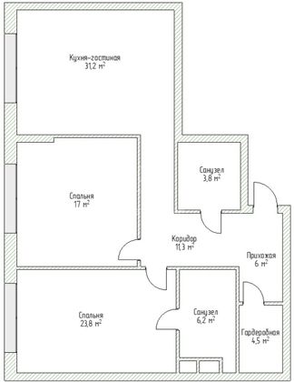 Продажа 3-комнатной квартиры 105 м², 3/14 этаж