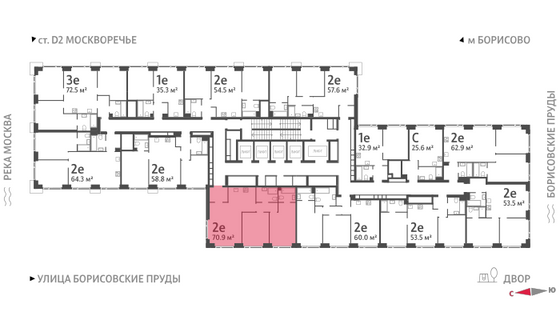 Продажа 2-комнатной квартиры 70,9 м², 15/52 этаж