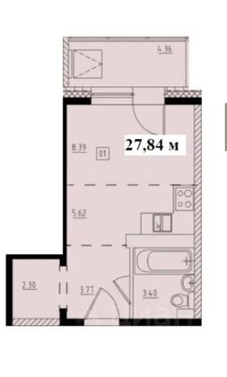Продажа квартиры-студии 28 м², 5/10 этаж