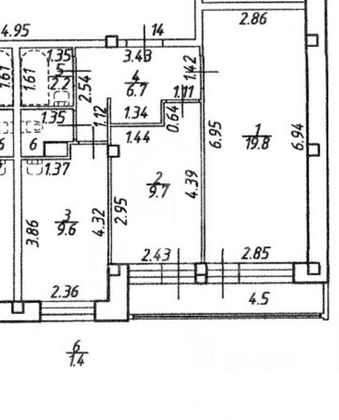 Продажа 2-комнатной квартиры 49,4 м², 3/3 этаж