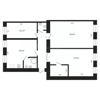 Продажа 3-комнатной квартиры 86 м², 2/5 этаж