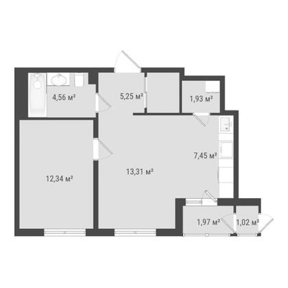 Продажа 2-комнатной квартиры 46,8 м², 6/17 этаж