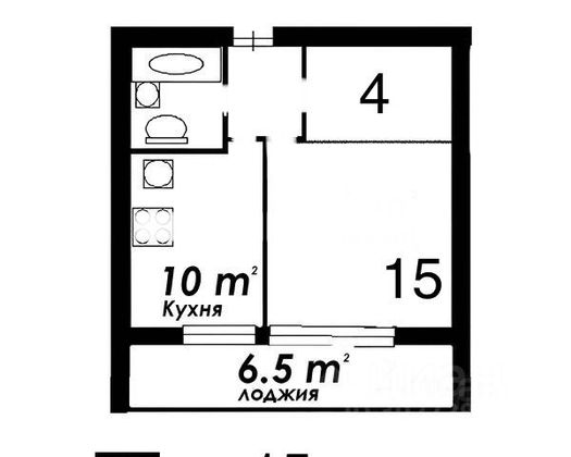 Продажа 1-комнатной квартиры 34 м², 4/16 этаж