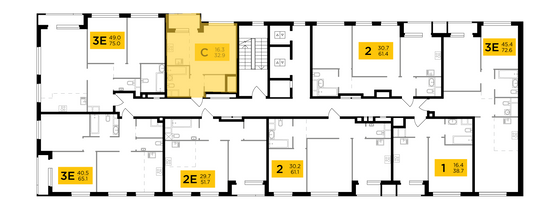 Продажа 1-комнатной квартиры 32,9 м², 11/22 этаж