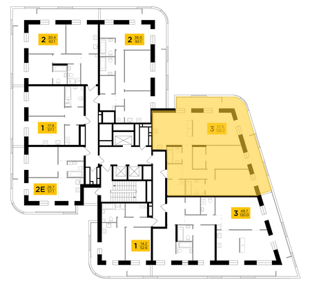 Продажа 3-комнатной квартиры 126,3 м², 3/19 этаж