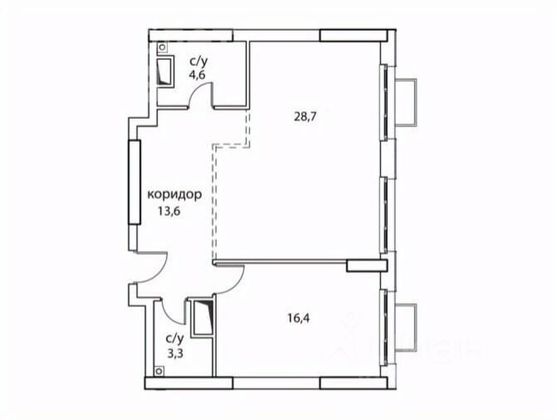 Продажа 1-комнатной квартиры 67,1 м², 11/41 этаж
