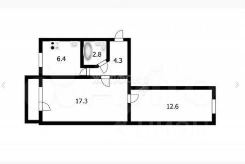 Продажа 1-комнатной квартиры 43 м², 1/5 этаж