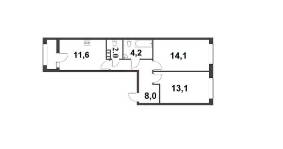 Продажа 2-комнатной квартиры 54 м², 7/23 этаж